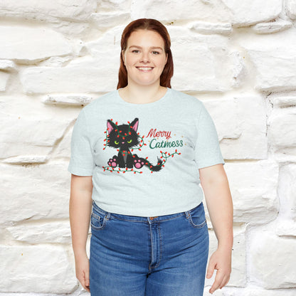 Merry Catmess Cat T-Shirt | Funny Christmas Cat Shirt for Men & Women | 100% Cotton