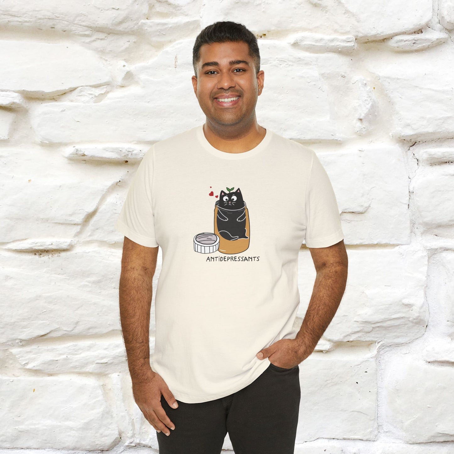 "Antidepressants" Cat T-Shirt | Front & Back Design | Nunu&Miao Studio - Nunu&Miao Studio