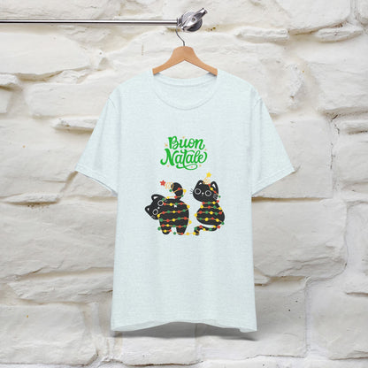 "Buon Natale" Cat T-shirt for Men & Women | 100% Cotton* | Festive Cat Lover Tee