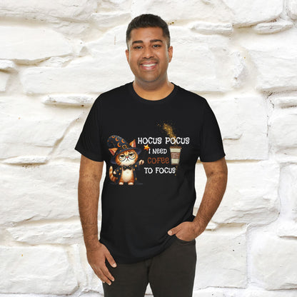 ''Hocus Pocus I Need Coffe To Focus'' Funny Cat Shirt | Nunu&Miao Studio