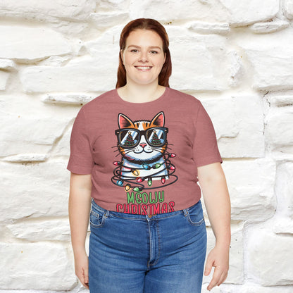 Meowy Christmas T-Shirt | Festive Cat Christmas Shirt for Men & Women | 100% Cotton