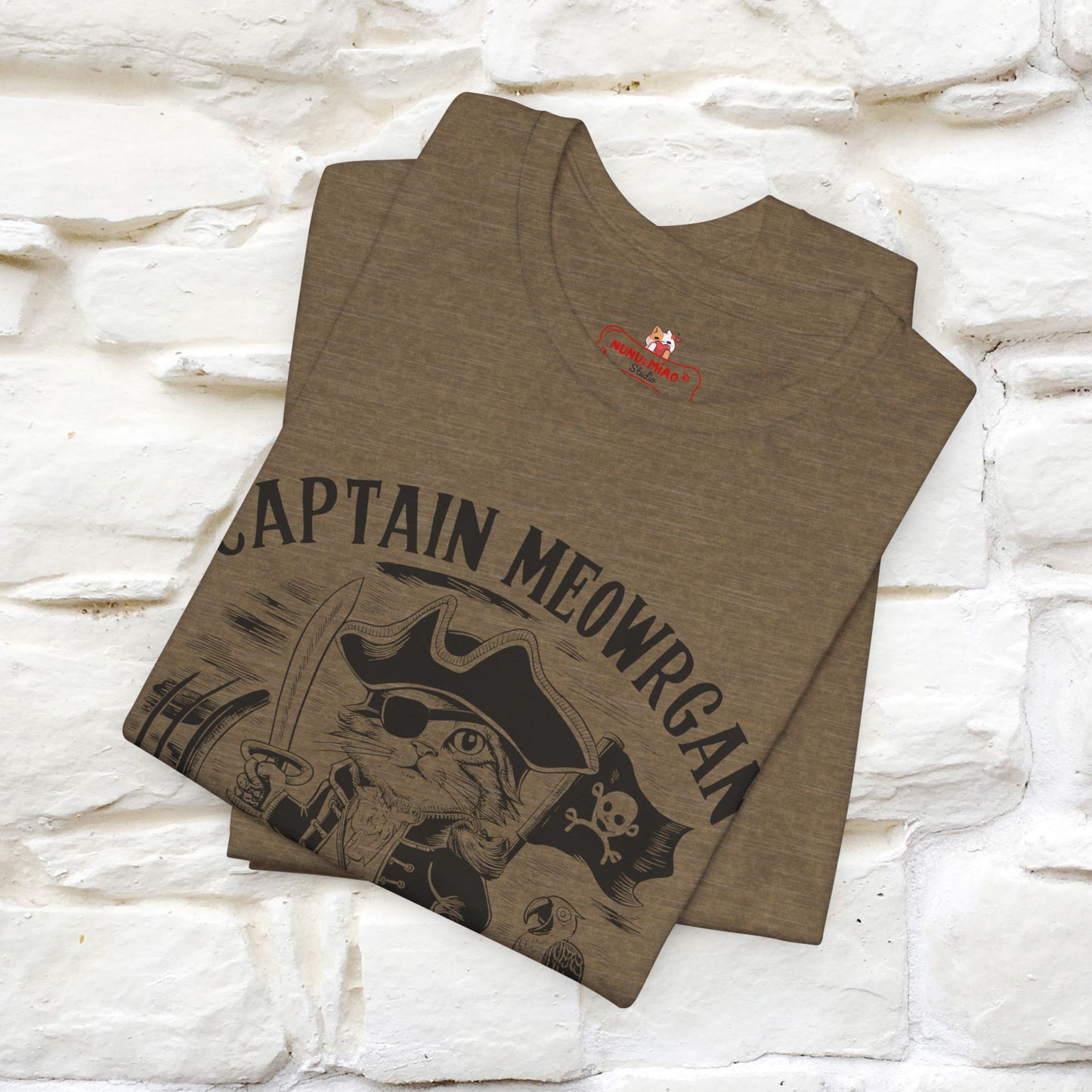 Captain Meowrgan Treasure Hunter T-Shirt | Adventure Cat Tee for Men & Women | 100% Cotton*