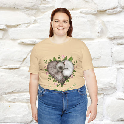 "All You Need Is Love" Cat T-Shirt | 100% Cotton* | Adorable Cat Apparel for Men & Women