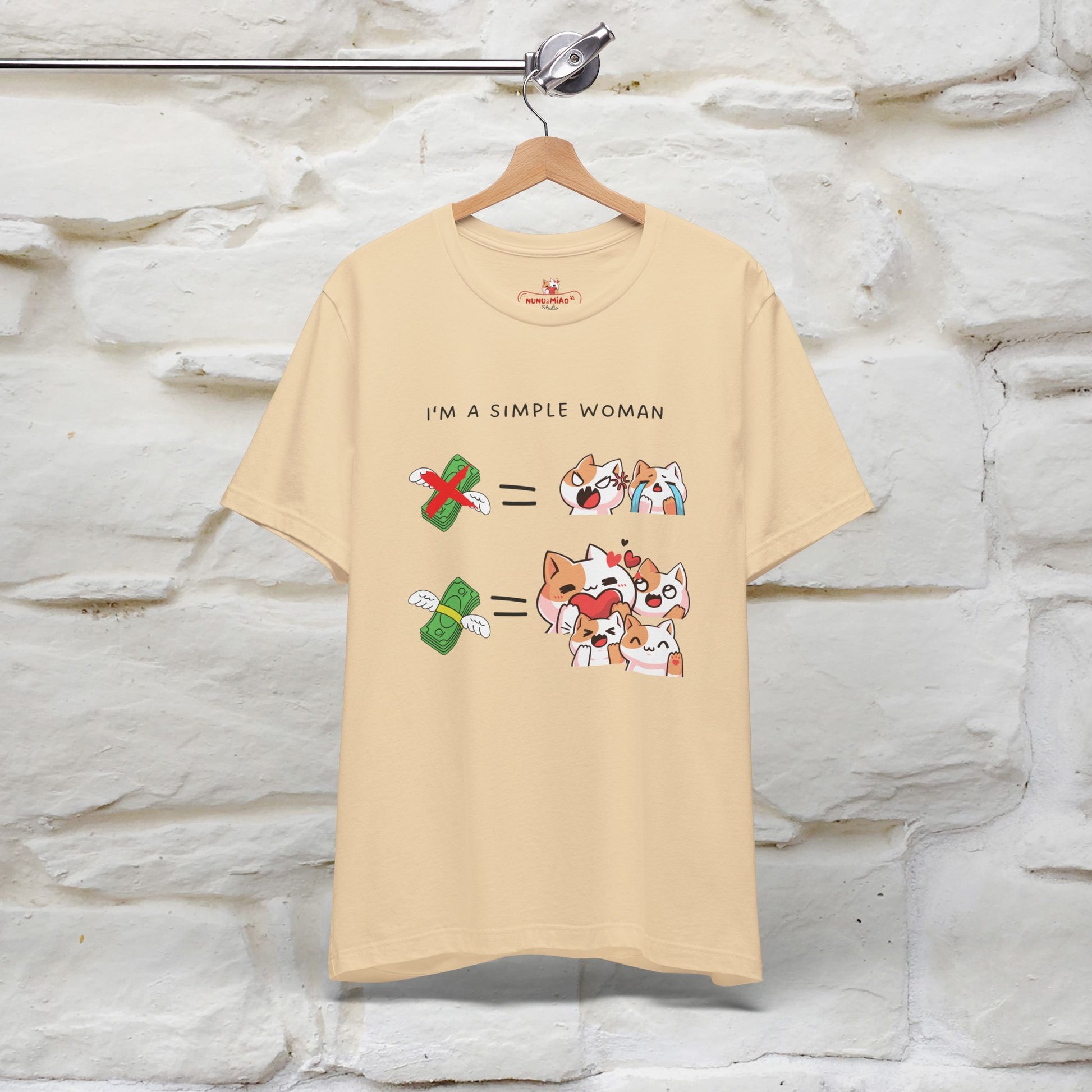 "I'm A Simple Woman" Funny Cat T-shirt for Women | 100% Cotton* 🐾 - Nunu&Miao Studio