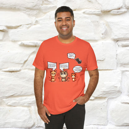 "Humans Are Way Ahead In The Evil Game! 😈😼" Cat  T-shirt |Nunu&Miao Studio