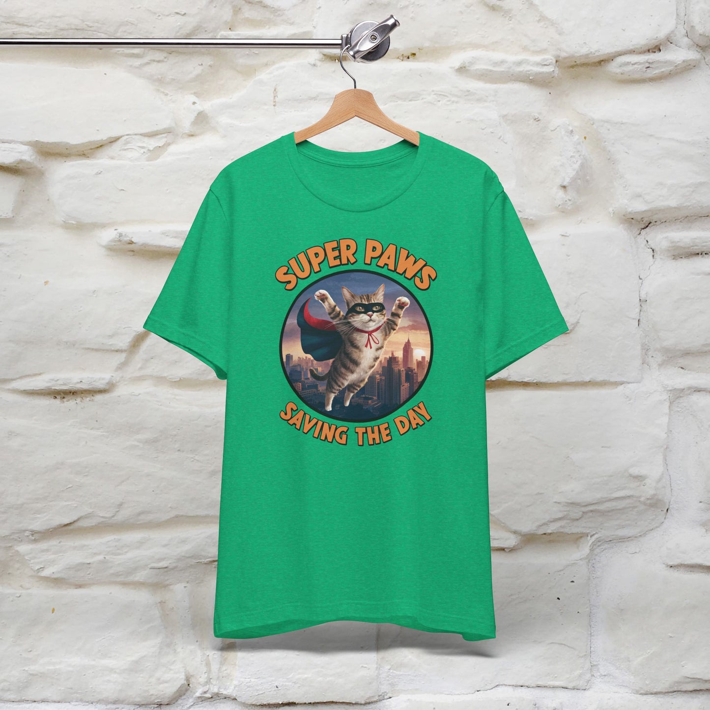 "Super Paws Saving The Day" Cat T-Shirt for Men & Women | 100% Cotton*