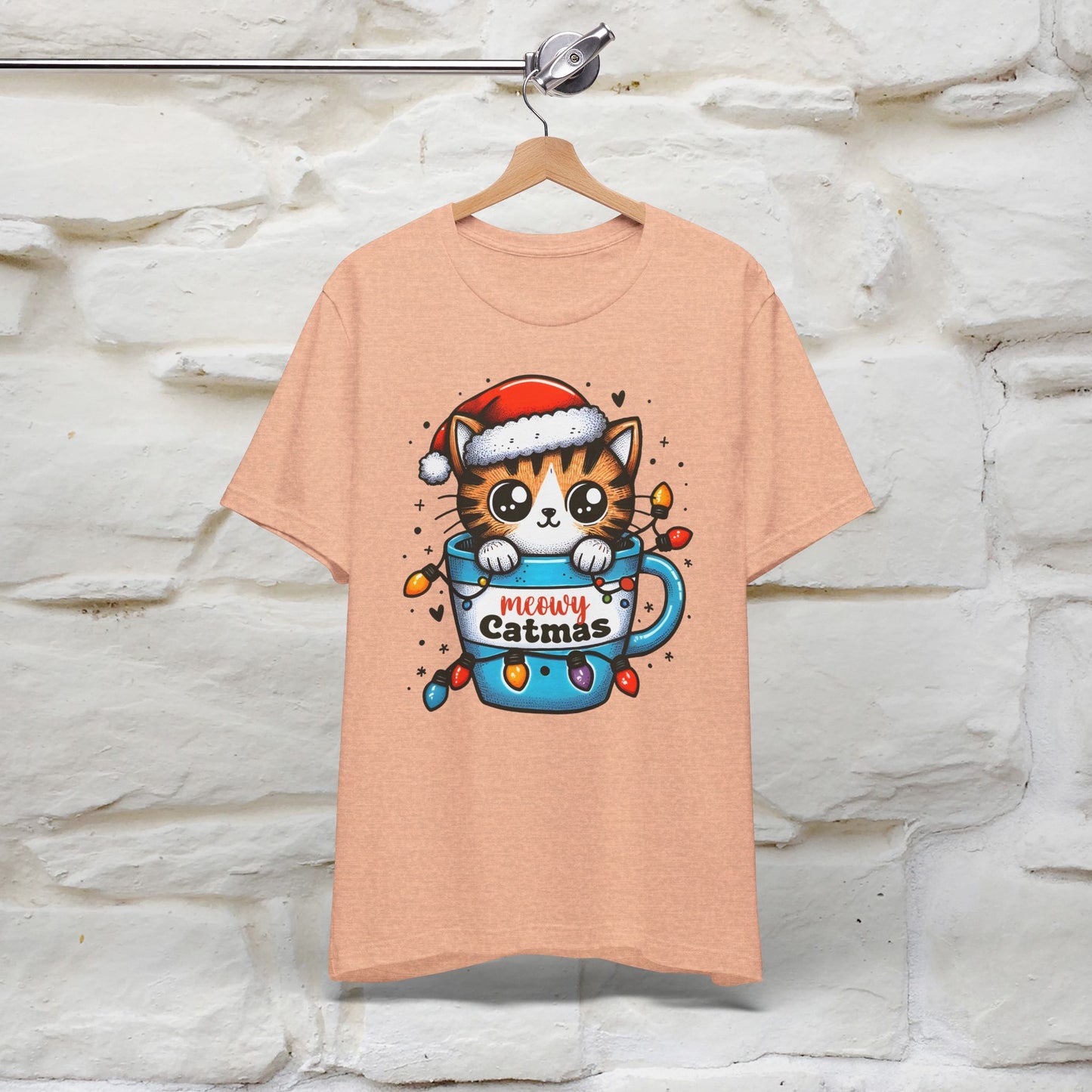 Meowy Catmas T-Shirt | Festive Cat Christmas Shirt for Men & Women | 100% Cotton