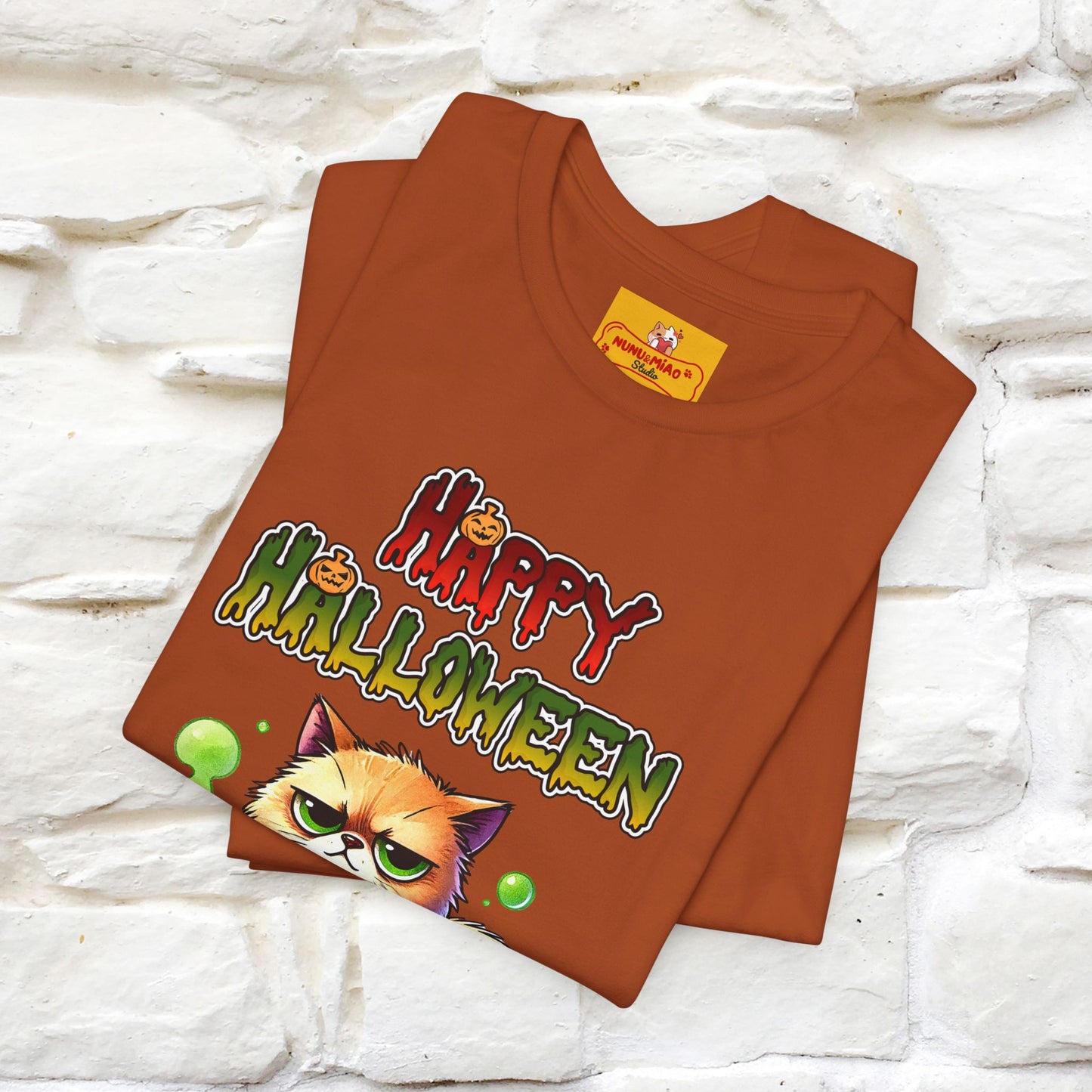 "Angry Cat Happy Halloween" Cat  T-shirt |Nunu&Miao Studio