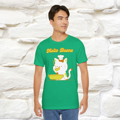 “Molto Buono Cat T-Shirt | Italian-Inspired Cat Shirt for Men & Women | 100% Cotton”