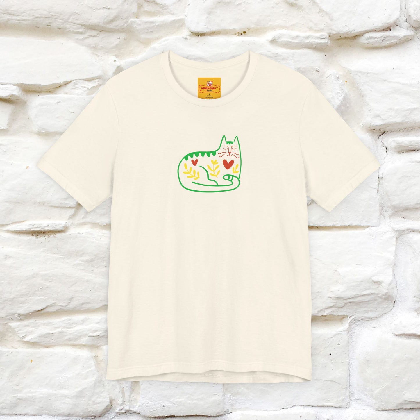 ''Floral Abstract'' Cat T-Shirt Front and Back Design | Nunu&Miao Studio