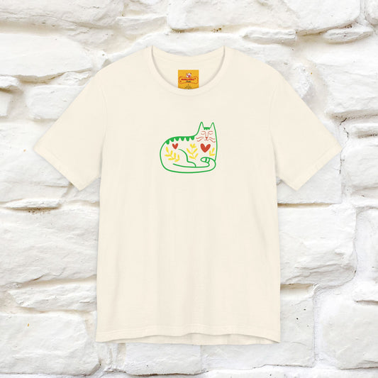 ''Floral Abstract'' Cat T-Shirt Front and Back Design | Nunu&Miao Studio