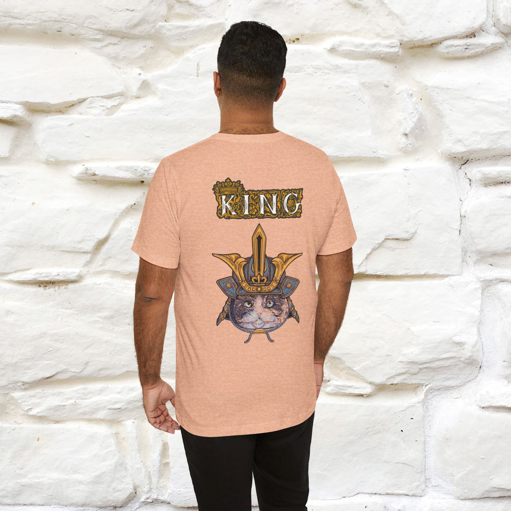 ''King Cat'' T-Shirt For Men, Front and Back Design, 100% Cotton* - Nunu&Miao Studio