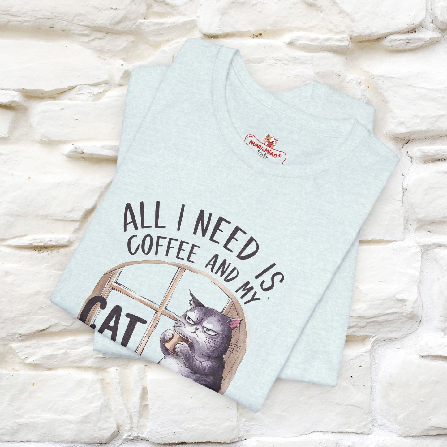 All I Need Is Coffee and My Cat, It's Too Peopley Outside T-Shirt | Funny Cat Shirt for Men & Women | 100% Cotton*