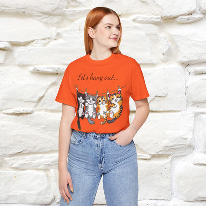 ''Let's Hang Out'' Cat T-shirt for Women 100% Cotton* - Nunu&Miao Studio