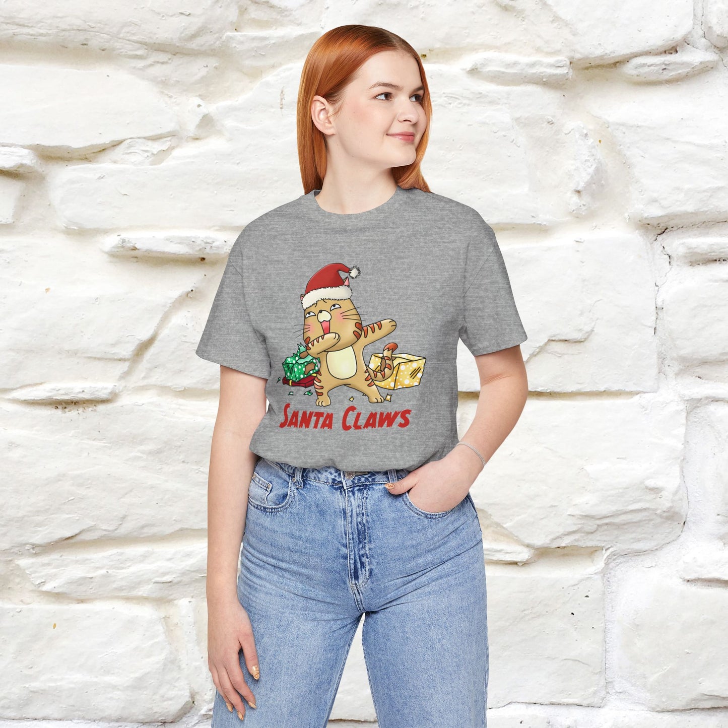 “Funny Santa Claws T-Shirt | Festive Cat Christmas Shirt for Men & Women | 100% Cotton*”