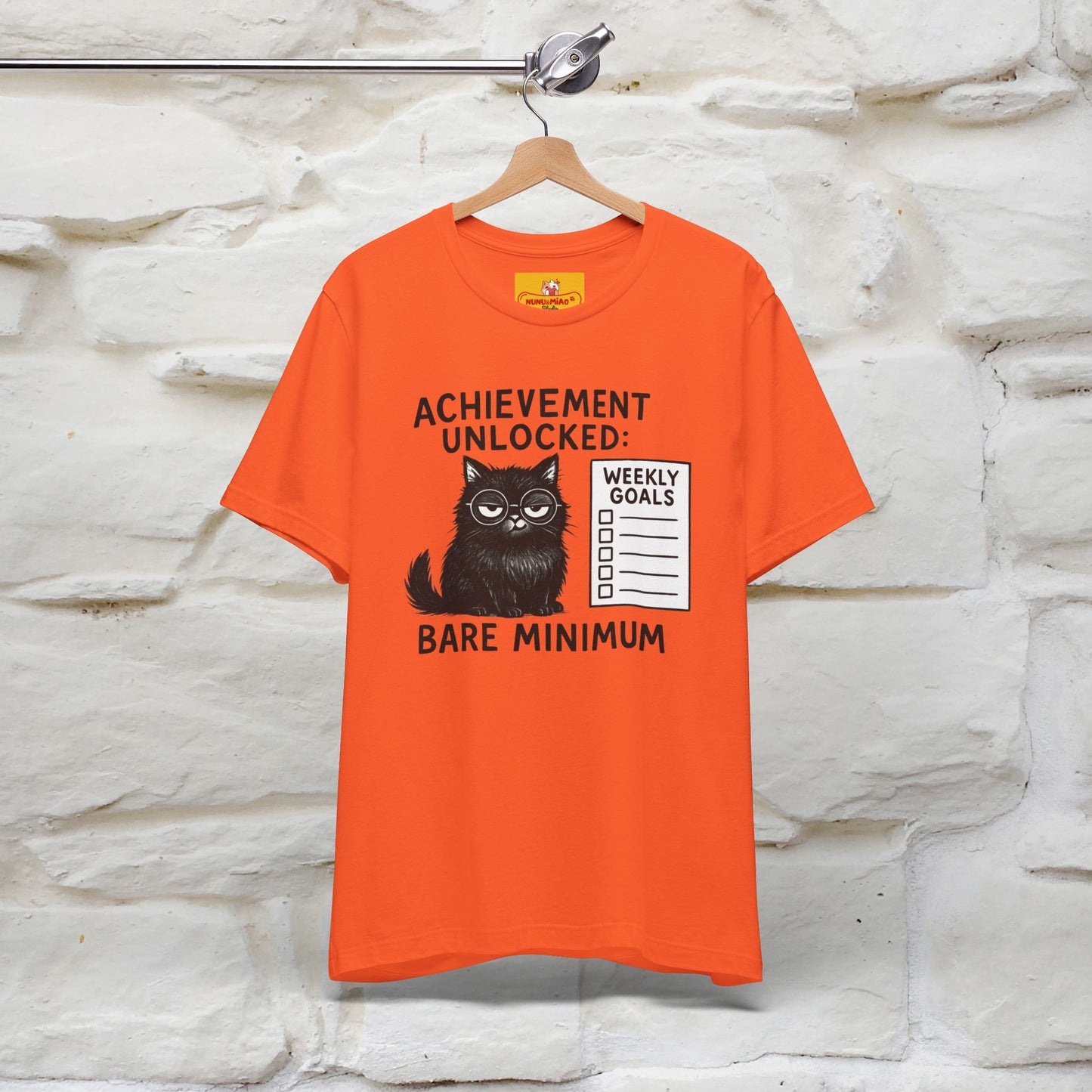 "Achievement Unlocked Bare Minimum." |Cat T-Shirt | Nunu&Miao Studio