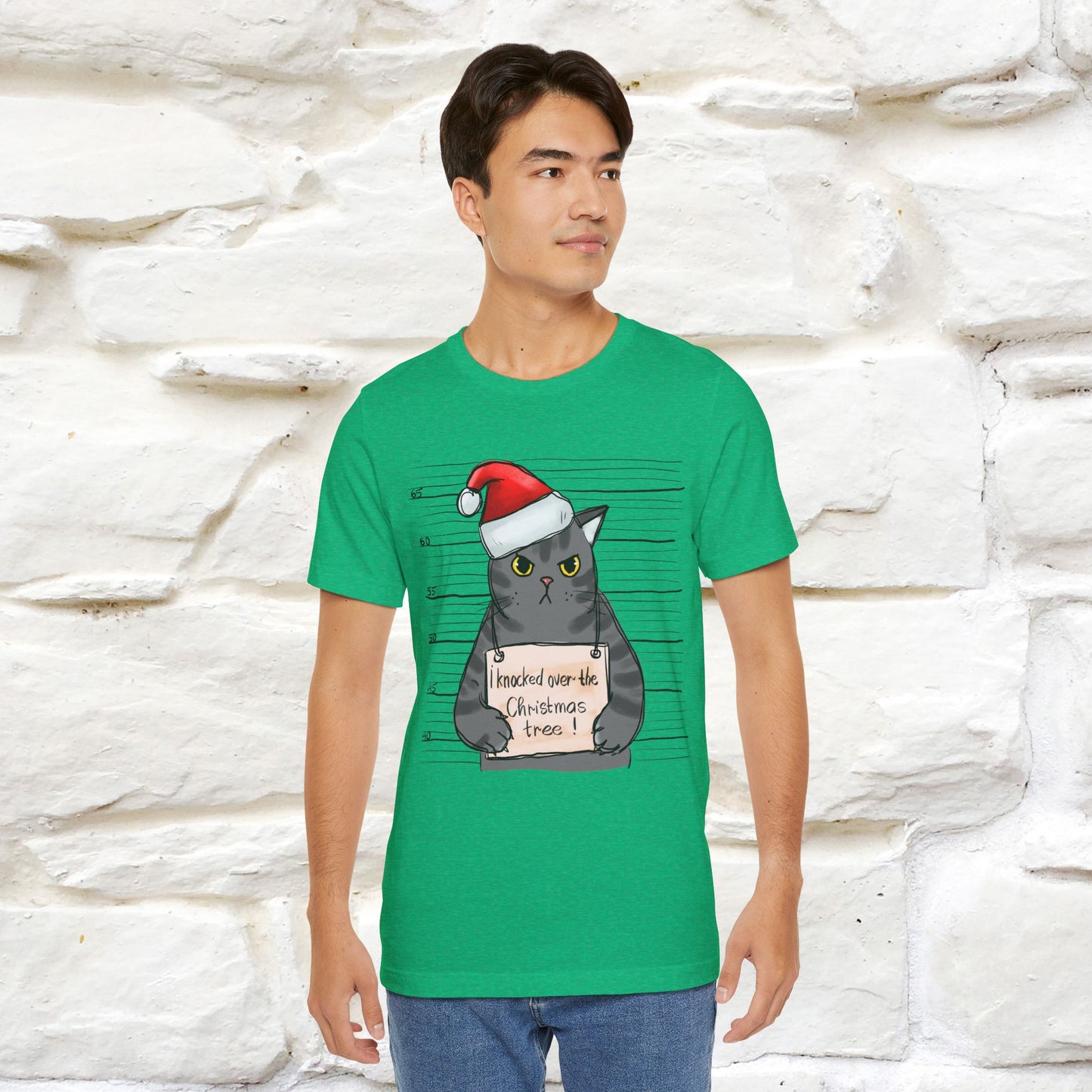 I Knocked Over The Christmas Tree T-Shirt | Festive Cat Christmas Shirt for Men & Women | 100% Cotton*