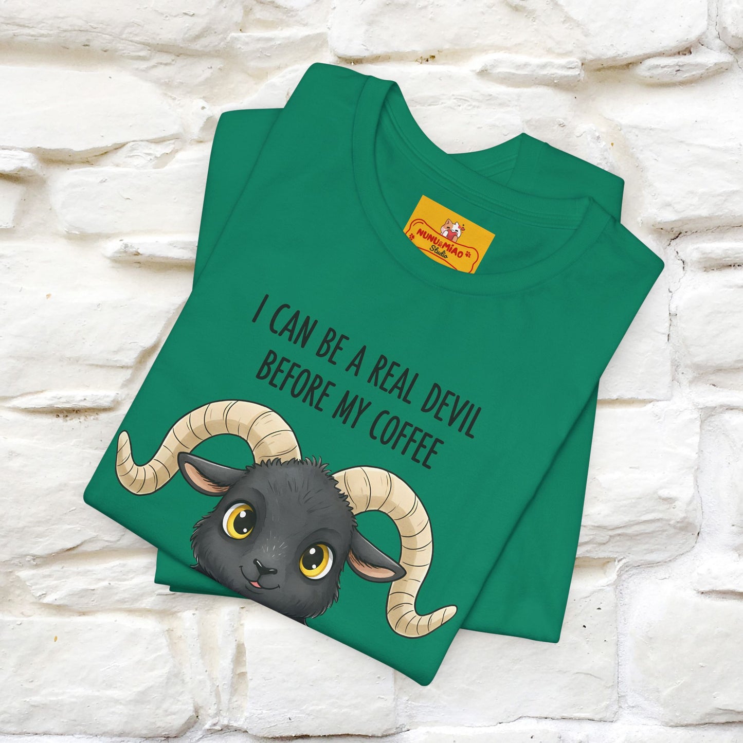 "I Can Be a Real Devil Before My Coffe" Funny T-shirt |Nunu&Miao Studio