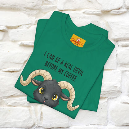 "I Can Be a Real Devil Before My Coffe" Funny T-shirt |Nunu&Miao Studio