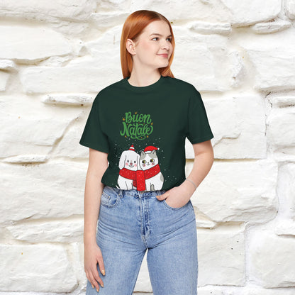 Buon Natale Cat and Dog T-shirt for Men & Women | 100% Cotton* 🐾 | Festive Holiday Shirt