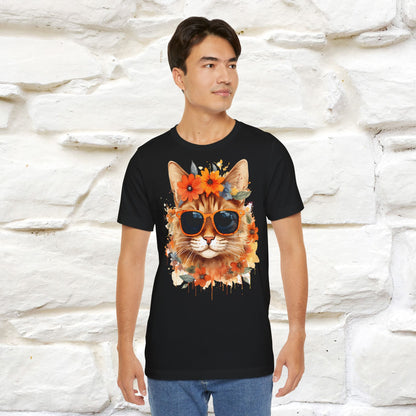 "Cool Cat in Bloom" T-shirt for Men and Women | 100% Cotton*