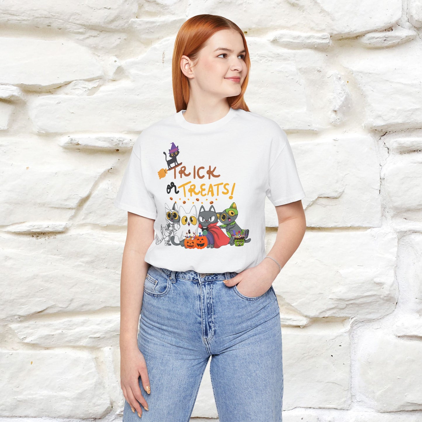 ''Trick Or Treats! ''Cat Unisex T-shirt 100% Cotton*