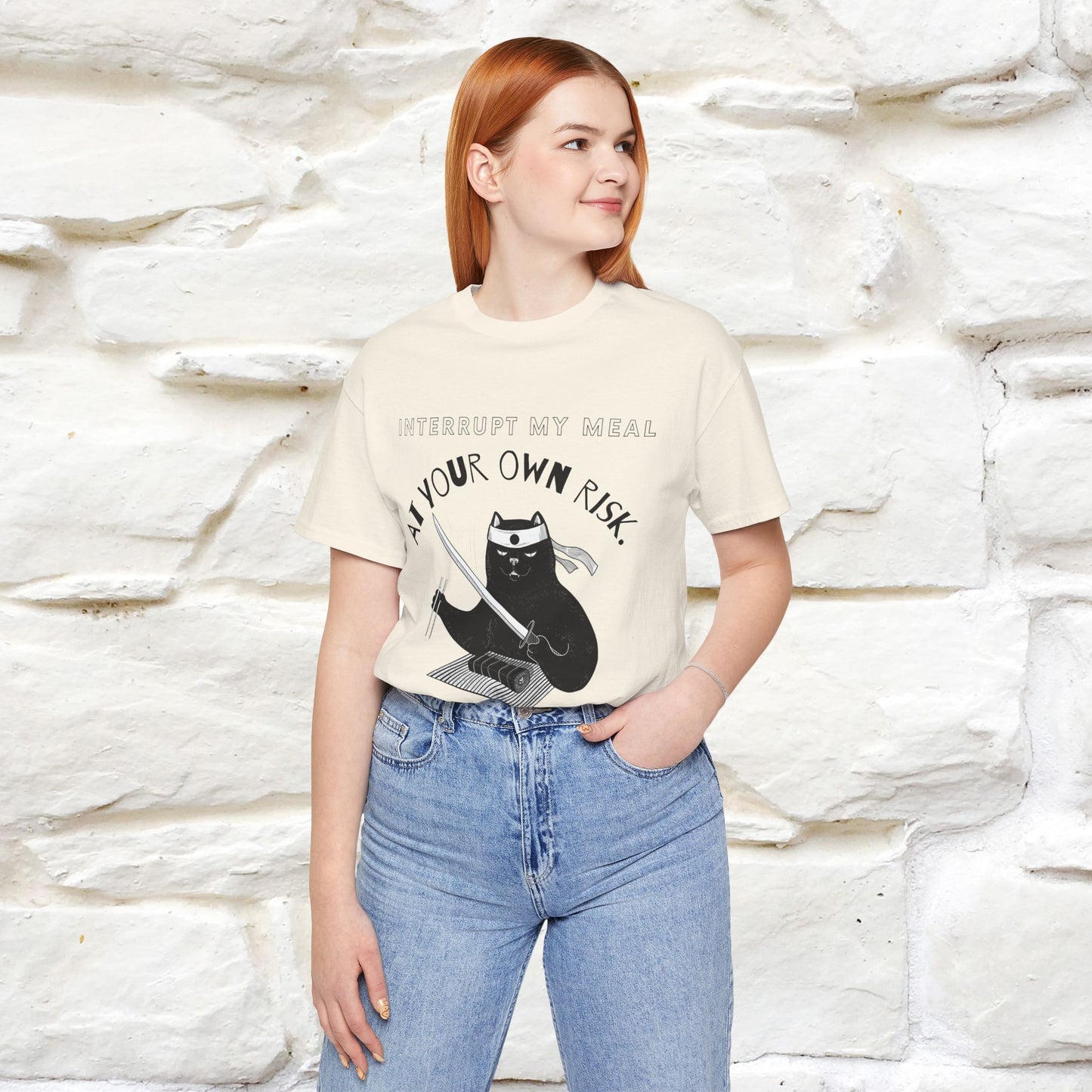 "Interrupt My Meal At Your Own Risk" Cat T-shirt for Men & Women | 100% Cotton*