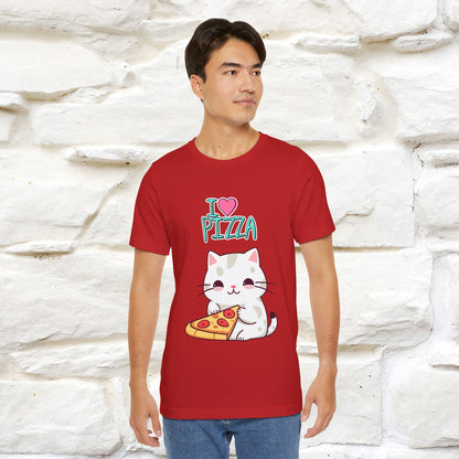 "I Love Pizza" Cat T-shirt for Men & Women | 100% Cotton*