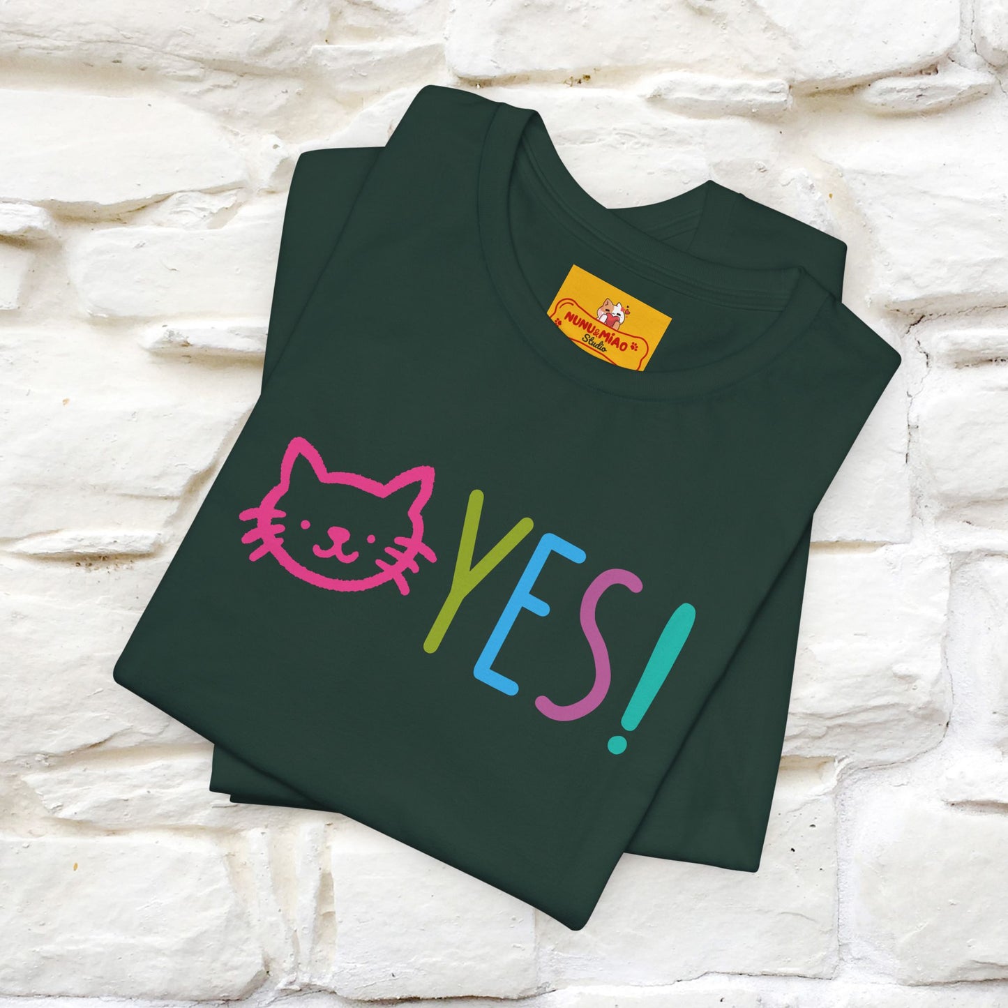 "Yes, Just Do It" Cat T-Shirt| Front & Back Design | Nunu&Miao Studio