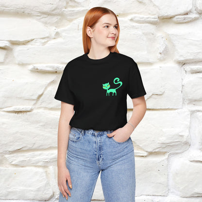 "Move Foreward Good Things Are Up Head" Cat T-Shirt| Front & Back Design | Nunu&Miao Studio