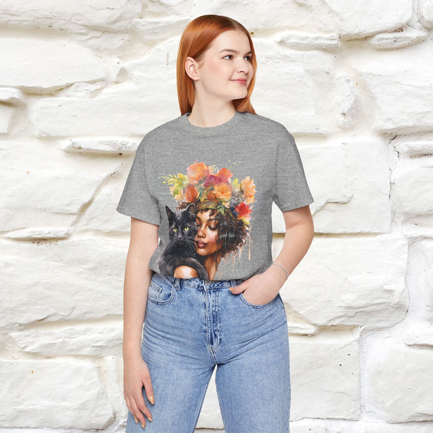 "The Black Cat and The Lady" T-Shirt for Women | 100% Cotton*