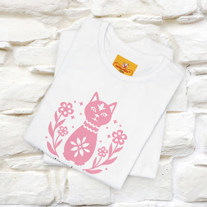 "Positive Energy'' Cat T-Shirt Front and Back Design | Nunu&Miao Studio