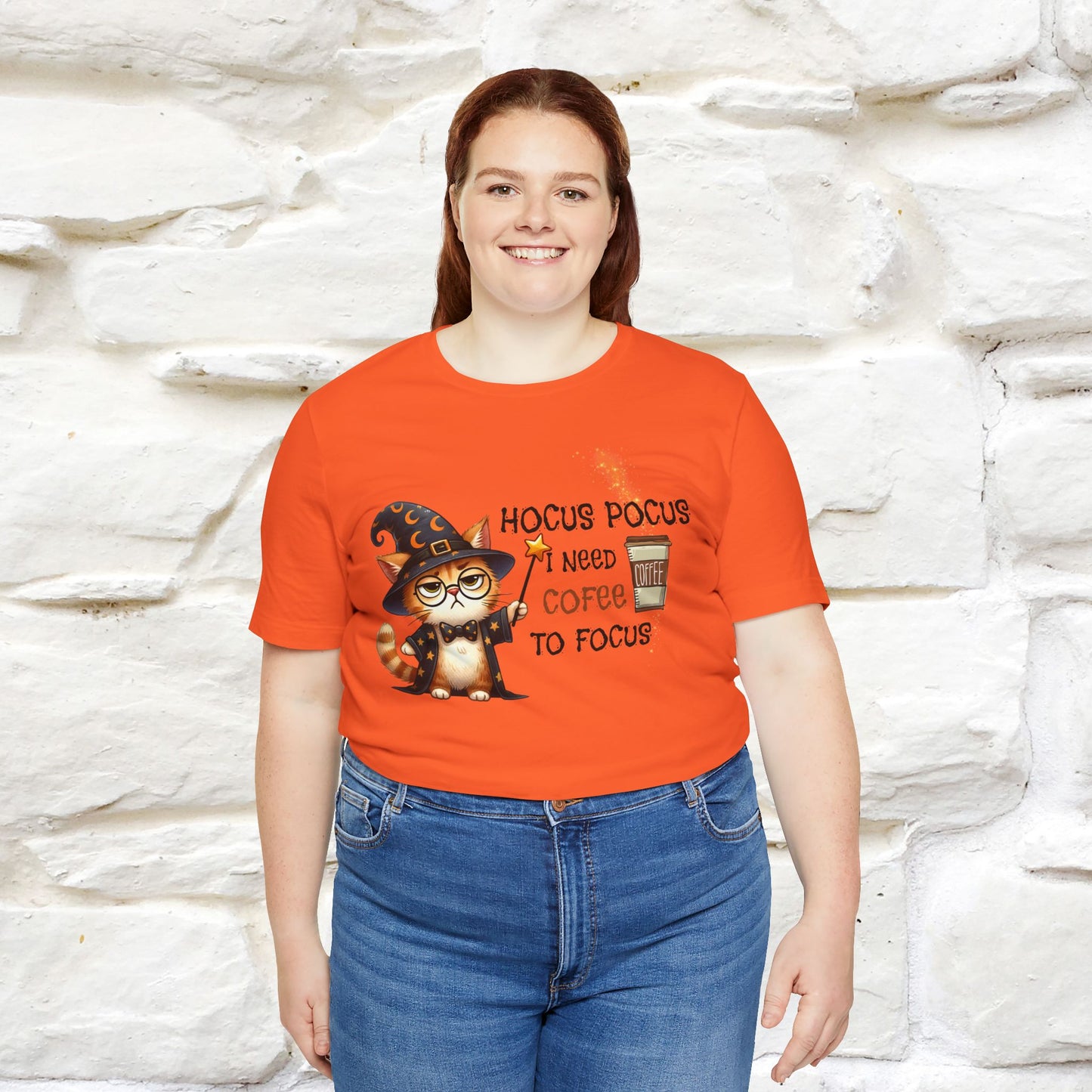 ''Hocus Pocus I Need Coffe To Focus'' Funny Cat Shirt | Nunu&Miao Studio