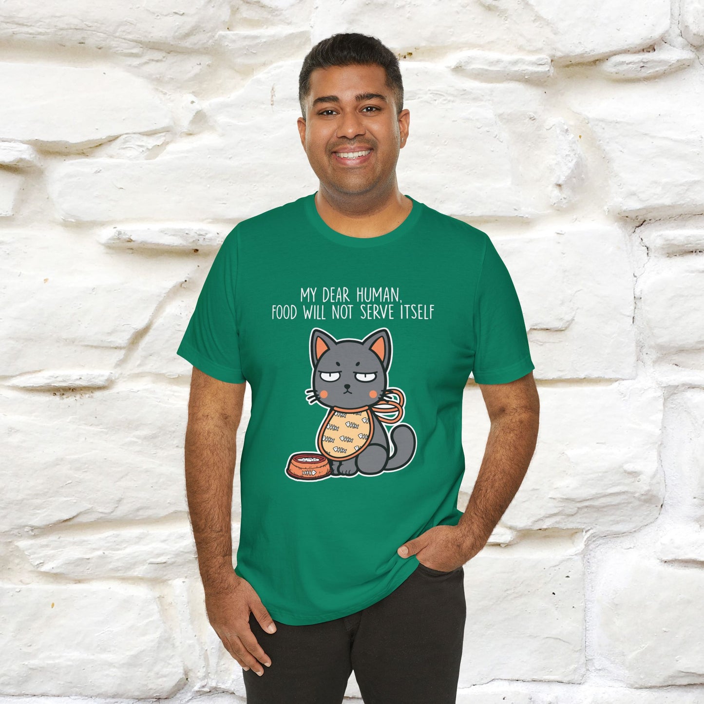 "Dear Human, Food Will Not Serve Itself" |Cat T-Shirt | Nunu&Miao Studio