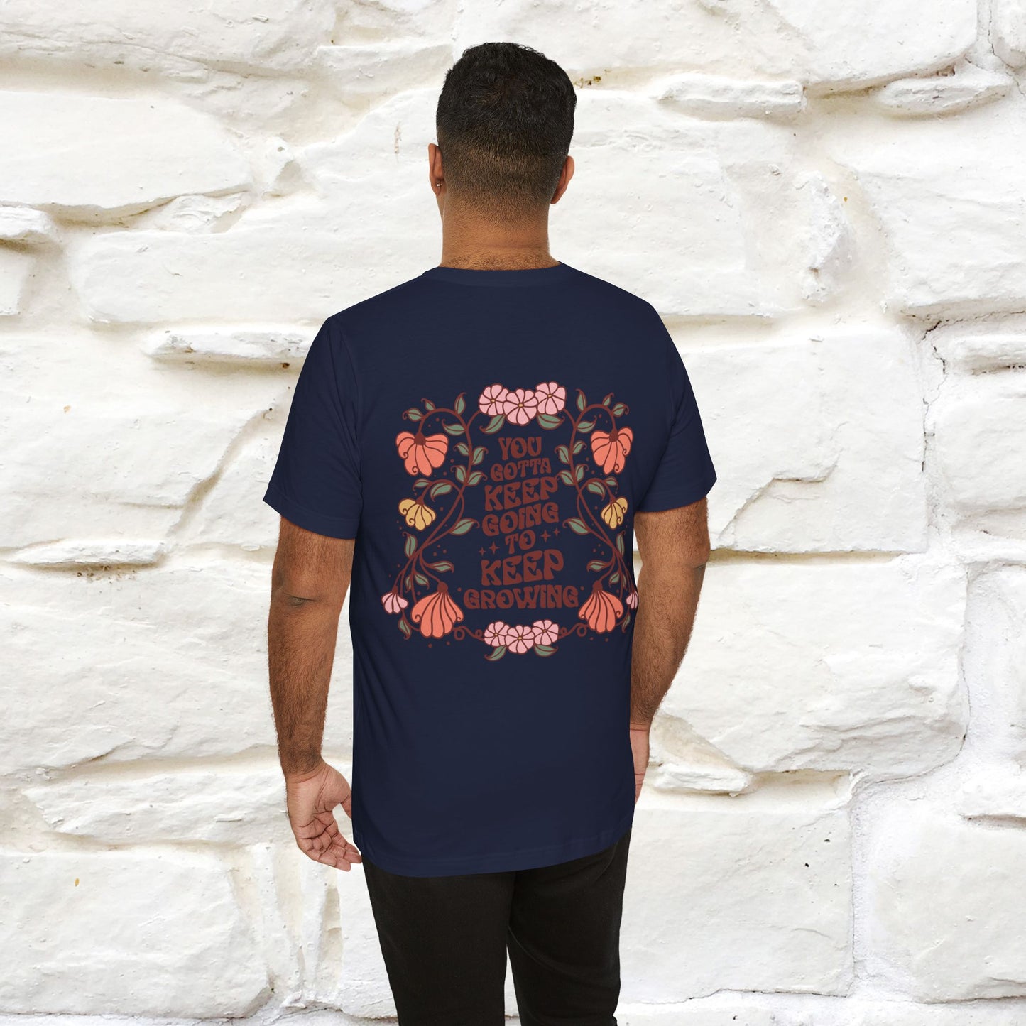 ''You Gotta Keep Going To Keep Growing" Cat T-Shirt| Front & Back Design | Nunu&Miao Studio - Nunu&Miao Studio