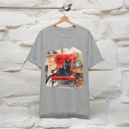 "Chair Majesty with the Black Cat" T-shirt for Women | 100% Cotton*