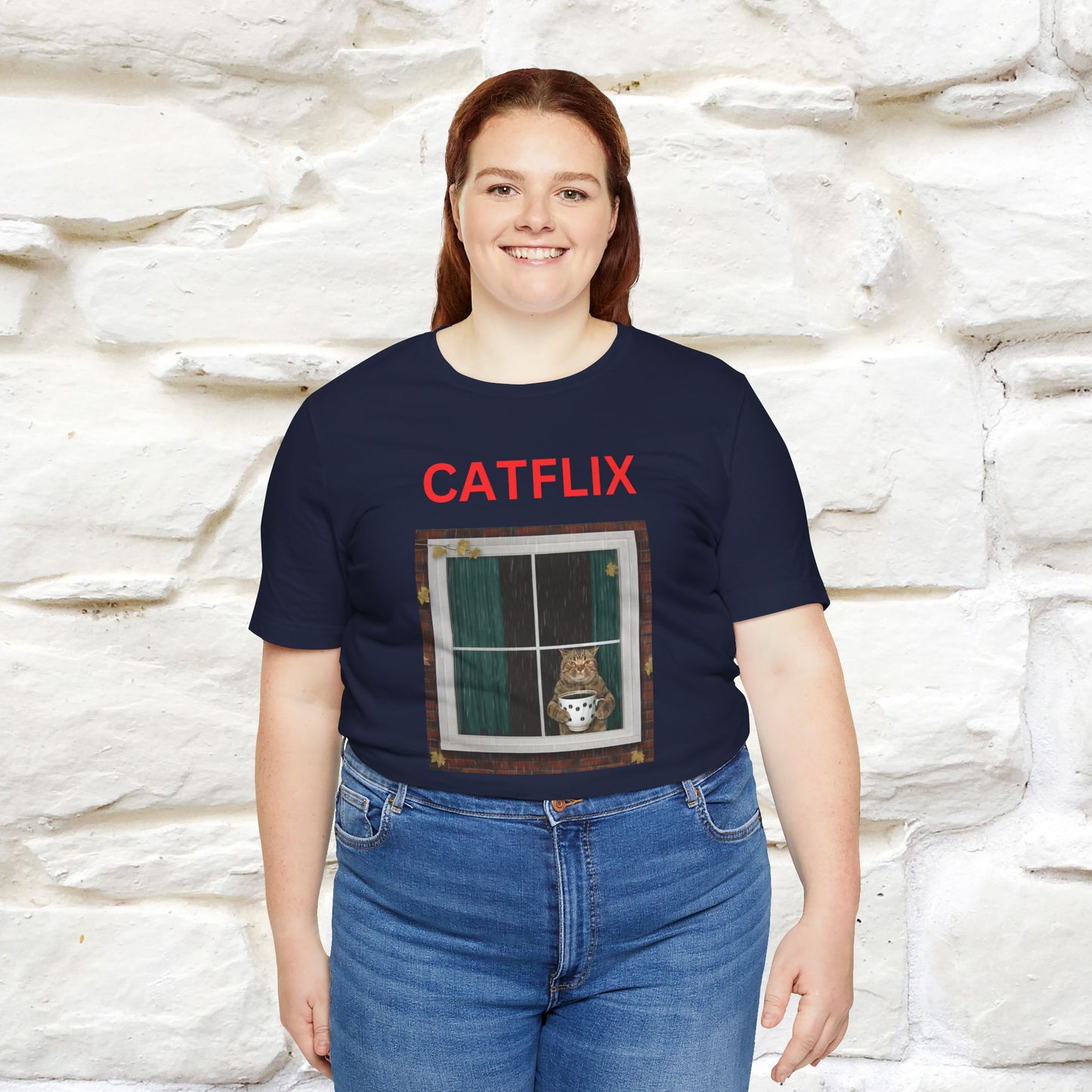 "Catflix" Cat T-shirt for Men & Women| 100% Cotton 🐾