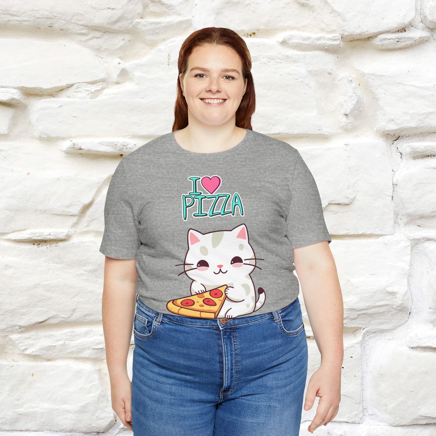 "I Love Pizza" Cat T-shirt for Men & Women | 100% Cotton*