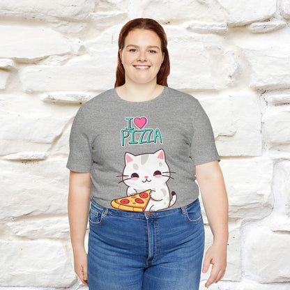 "I Love Pizza" Cat T-shirt for Men & Women | 100% Cotton*