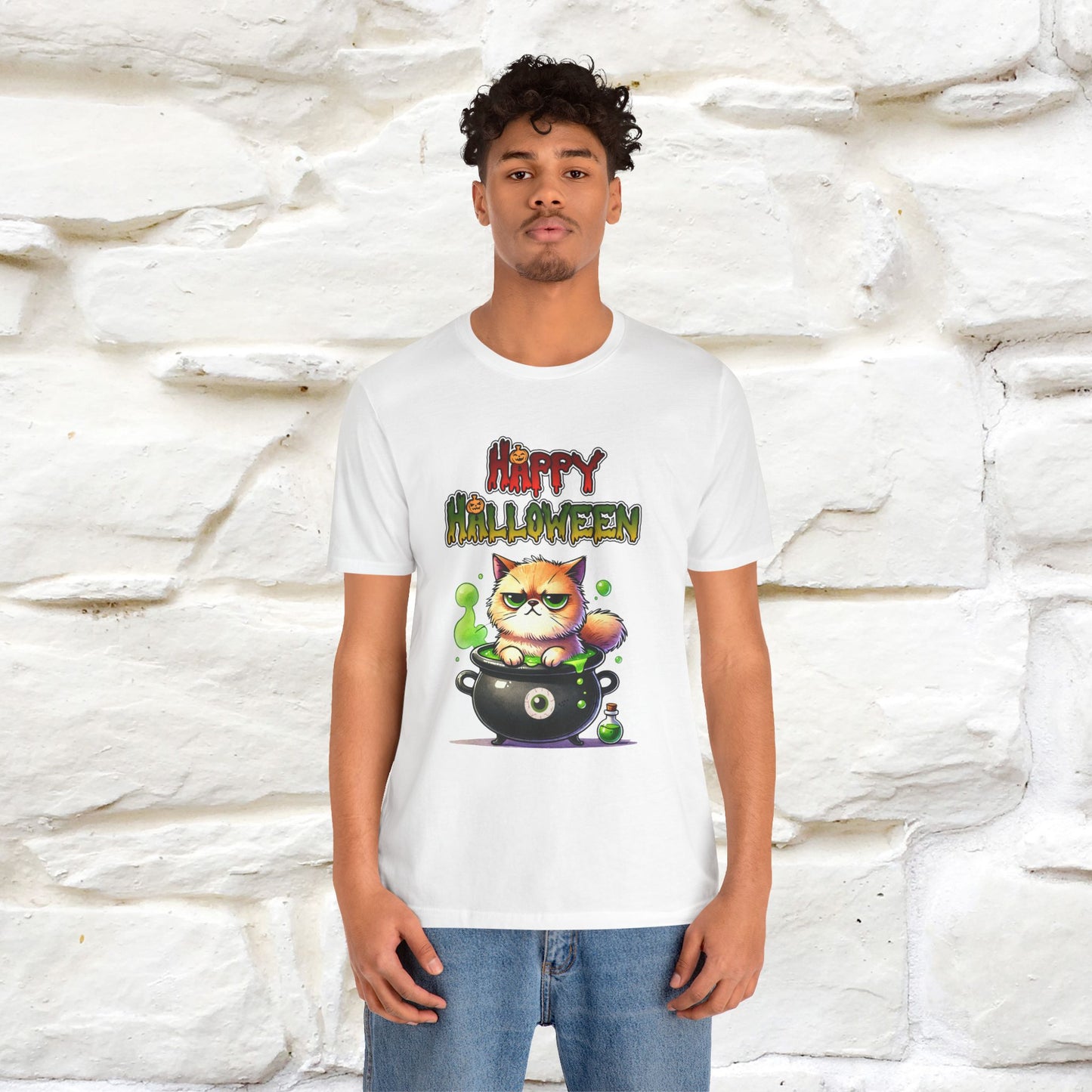 "Angry Cat Happy Halloween" Cat  T-shirt |Nunu&Miao Studio - Nunu&Miao Studio