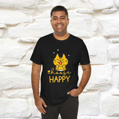 "Choose Happy" Cat T-Shirt for Men & Women | 100% Cotton* | Positive Tee 🐾