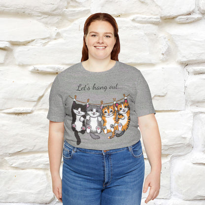 ''Let's Hang Out'' Cat T-shirt for Women 100% Cotton* - Nunu&Miao Studio