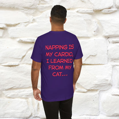 "Napping Is My Cardio, I Learned From My Cat…" Funny Cat T-shirt | Nunu&Miao Studio