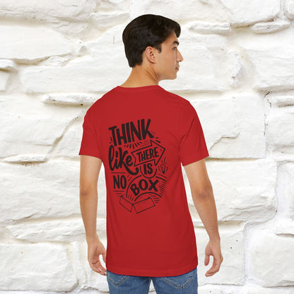 "Think Like There Is No Box" Cat T-Shirt| Front & Back Design | Nunu&Miao Studio