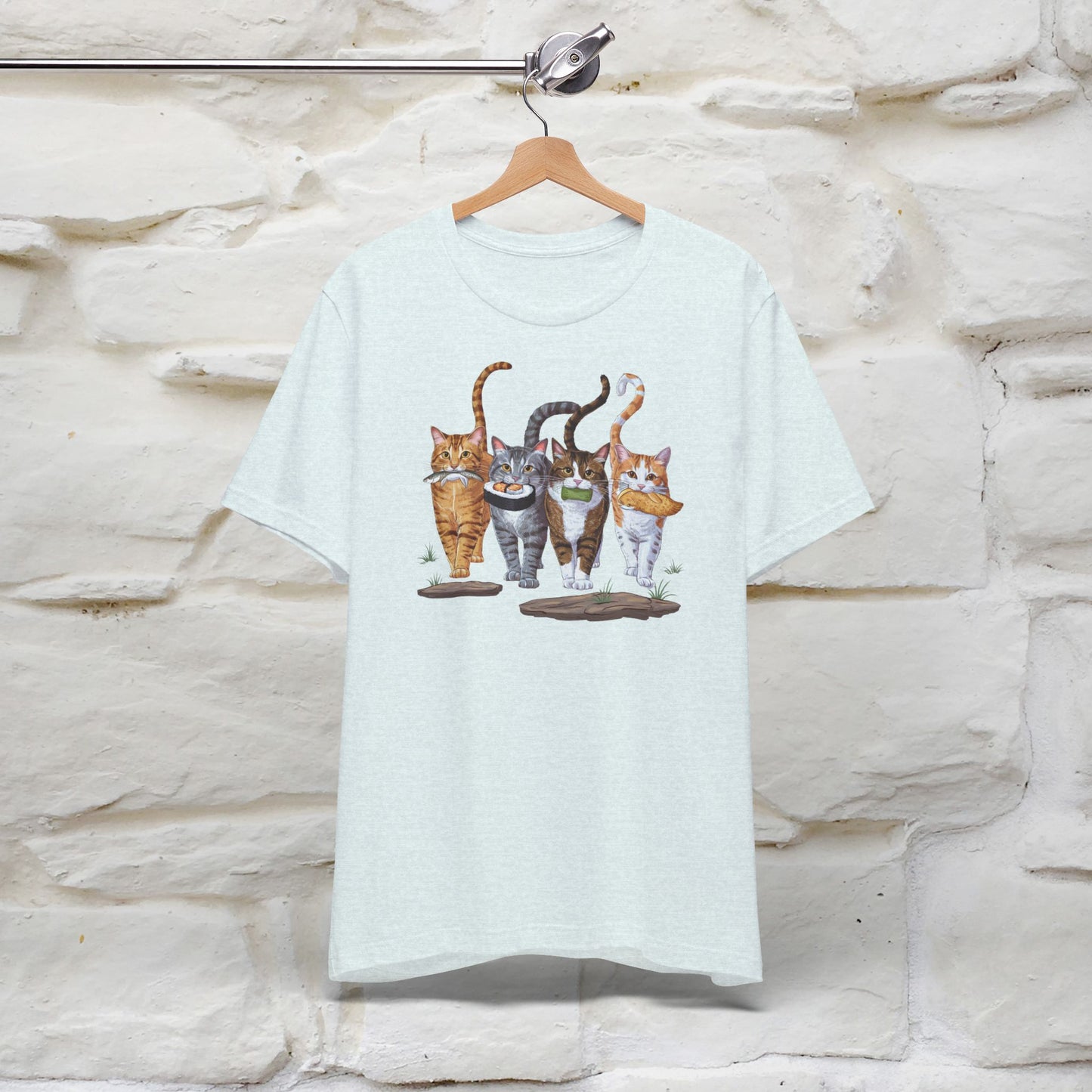 Four Cats' Feast: Feline Food Frenzy T-Shirt for Men & Women | 100% Cotton*