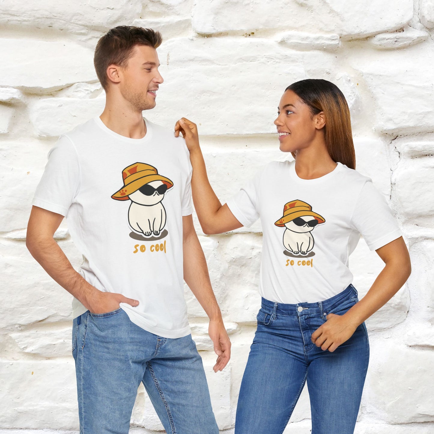 "So Cool" Cat T-Shirt for Men and Women | 100% Cotton* | Trendy Cat Apparel for Cat Lovers