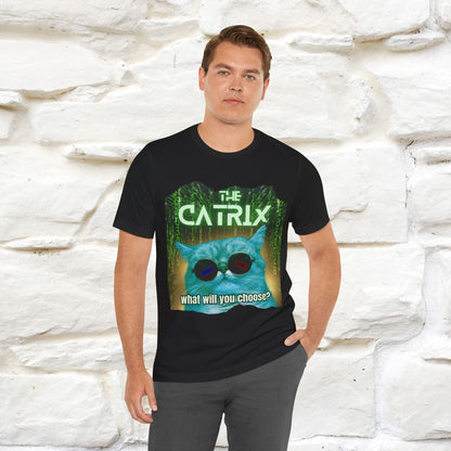 The Catrix: What Will You Choose? Cat T-Shirt for Men & Women | 100% Cotton* Matrix-Inspired Tee