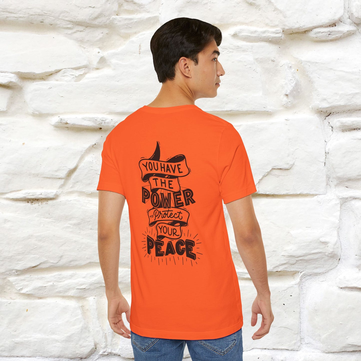 "You Have the Power to Protect Your Peace" Cat T-Shirt| Front & Back Design | Nunu&Miao Studio