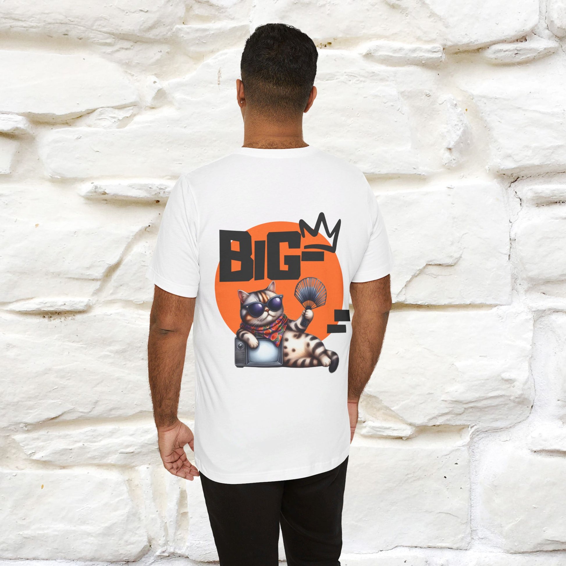 ''Big Cat T-Shirt for Men Front and Back Design - 100% Cotton* - Nunu&Miao Studio