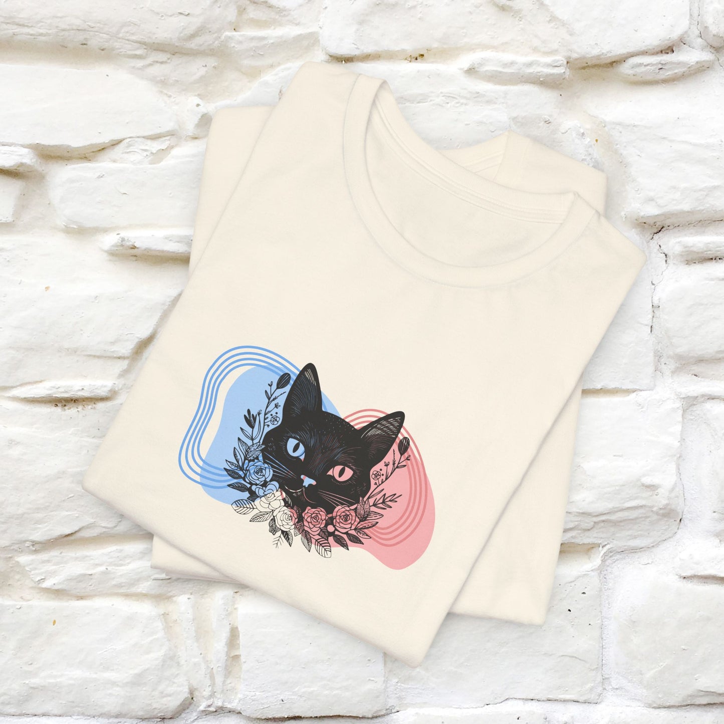 "Pink and Blu" Cat T-Shirt for Men & Women | Front & Back Design | 100% Cotton* 🐾